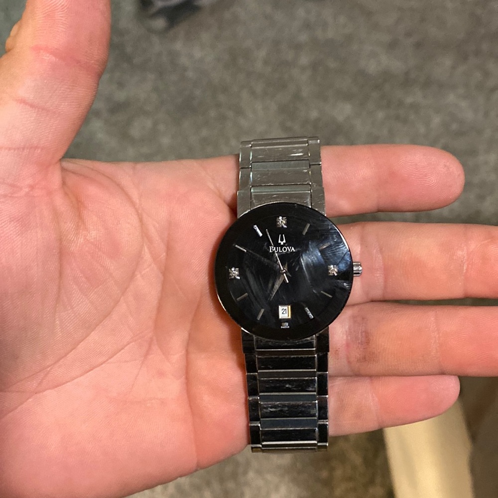 Bulova mens watch black face